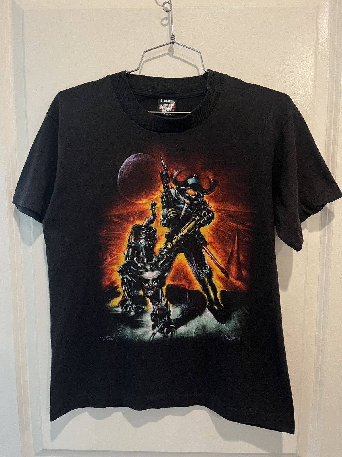 Vintage 80s Soldier Of Doom John Pound Art T Shirt