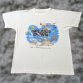 Vintage Hanes Scuba T Shirt Shirt Short Sleeve Crew Neck White 90s 1980s Screen Stars Logo Gra