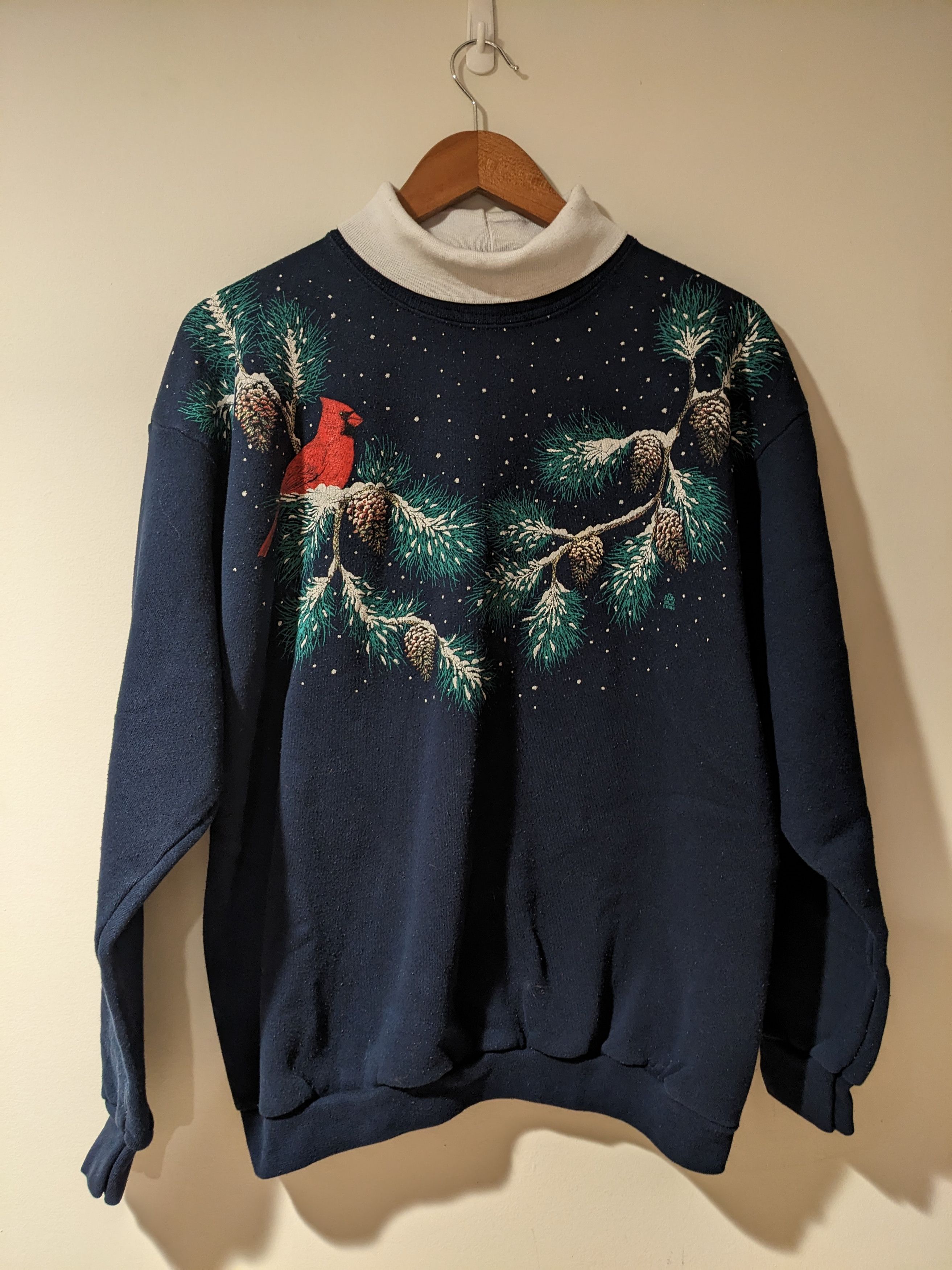 Vintage 1994 Cardinal Bird Animal Nature Winter Sweatshirt T-Shirts, Hoodie | FlexRushtees.com