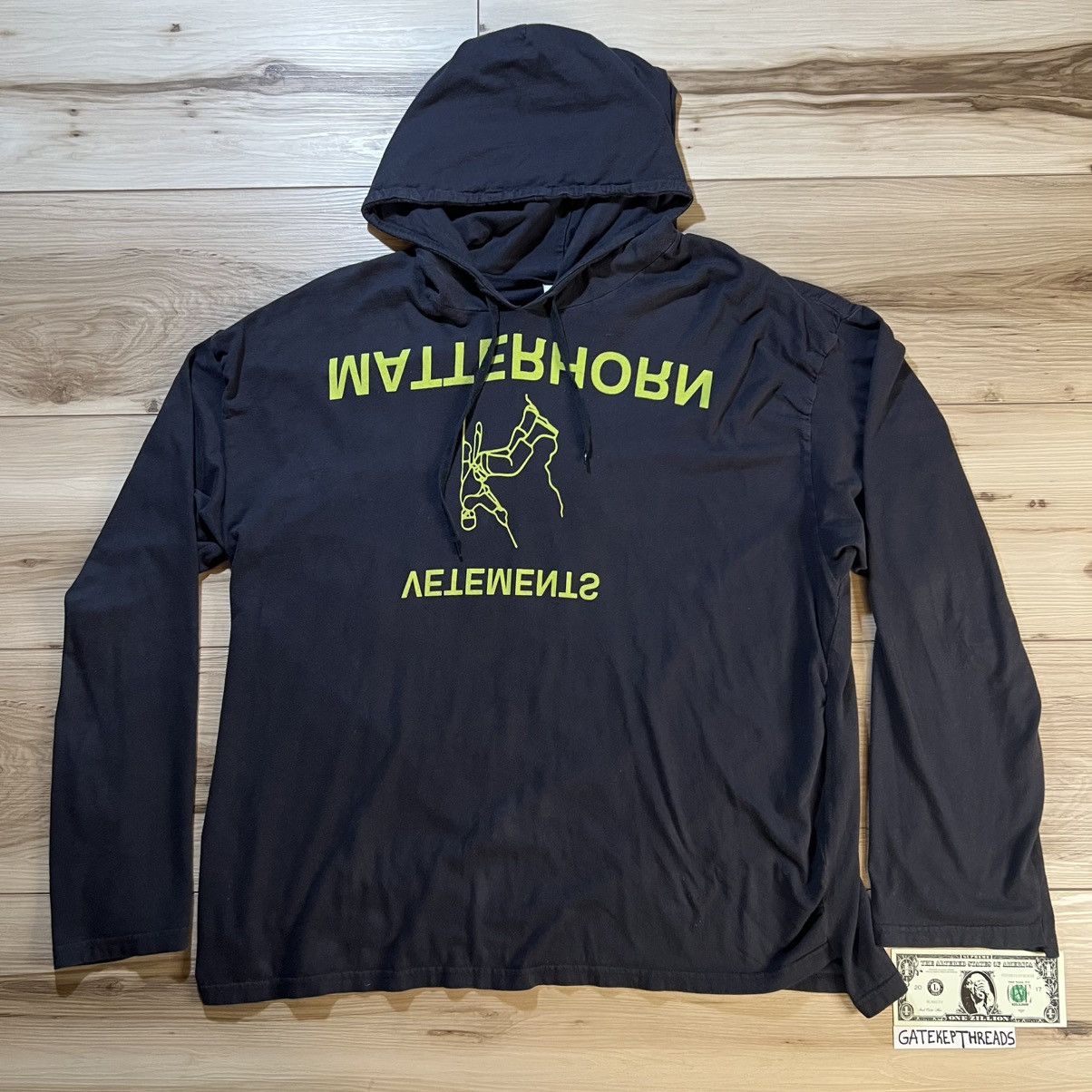 Vetements Matterhorn Pullover Hoodie Black Yellow Oversized T-Shirts, Sweatshirt | FlexRushtees.com
