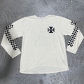 New Rhude Checkered L S Cream Tee Sz Large