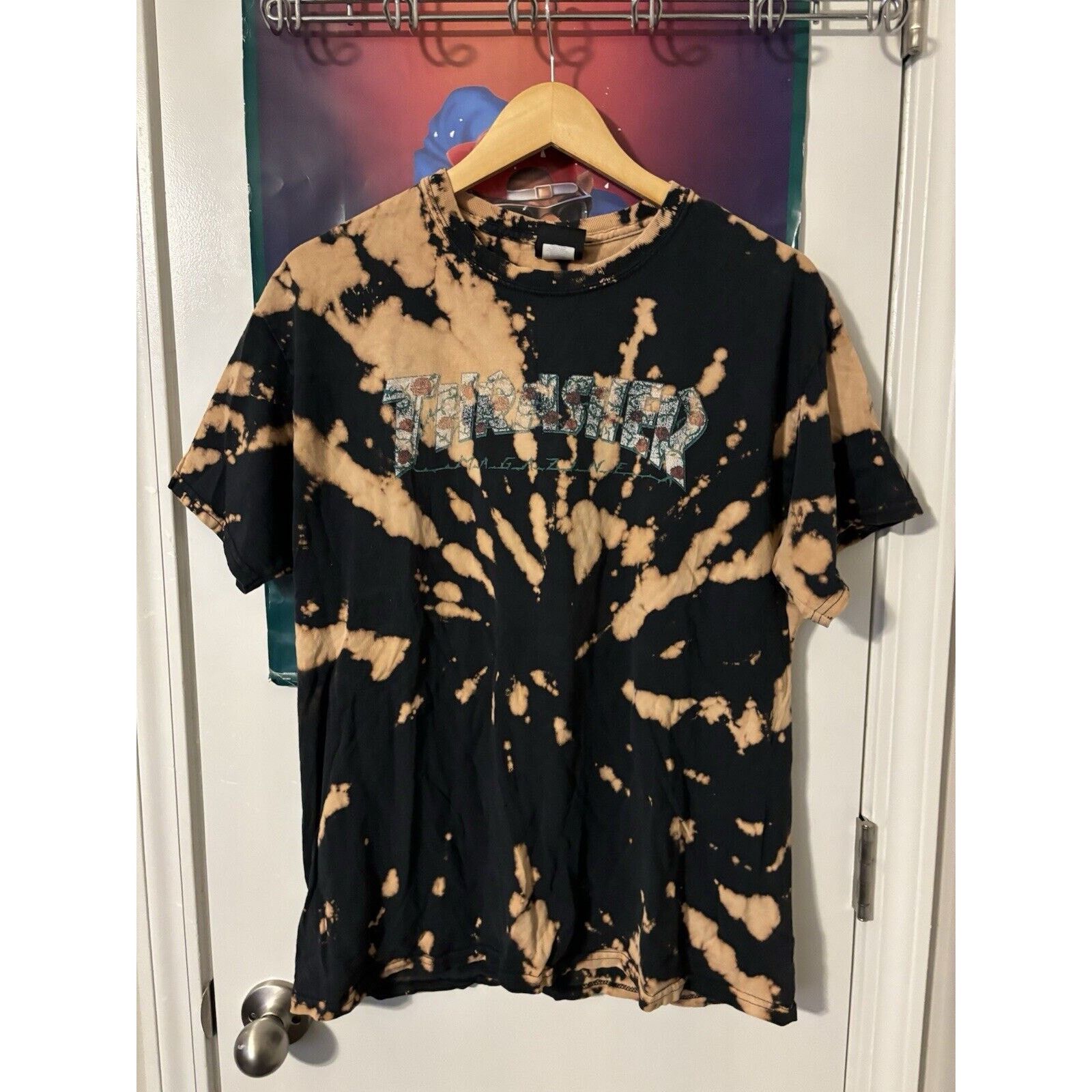 Thrasher Vintage Distressed Custom Thrasher Shirt Bleached Black Hoodie, Sweatshirt | FlexRushtees.com