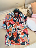 Laurent Paris Saint Laurent Tropical Floral Short Sleeve Shirt