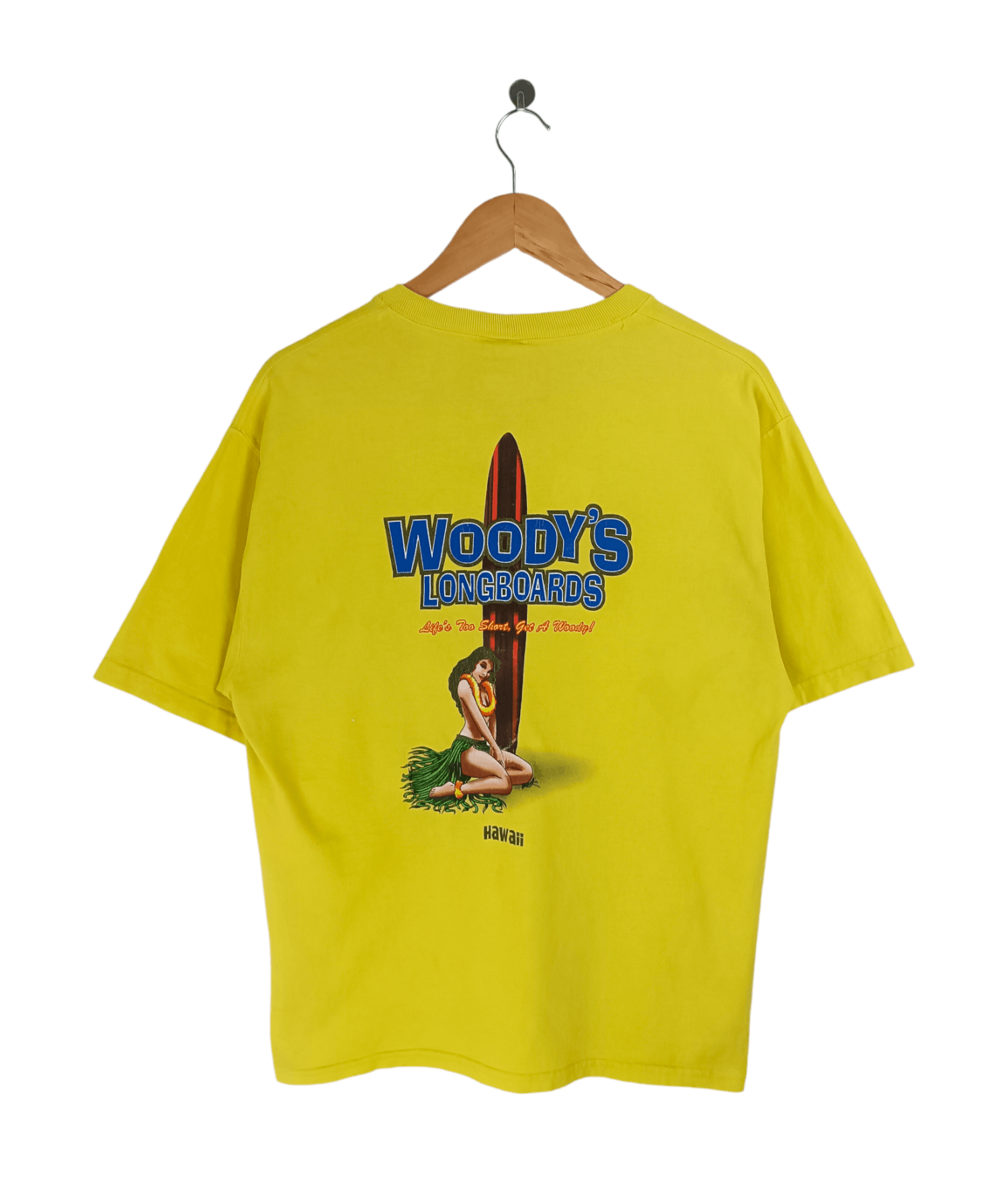 Vintage 90 S Woody S Longboard Hawaii Aloha Sexy Beach Tee