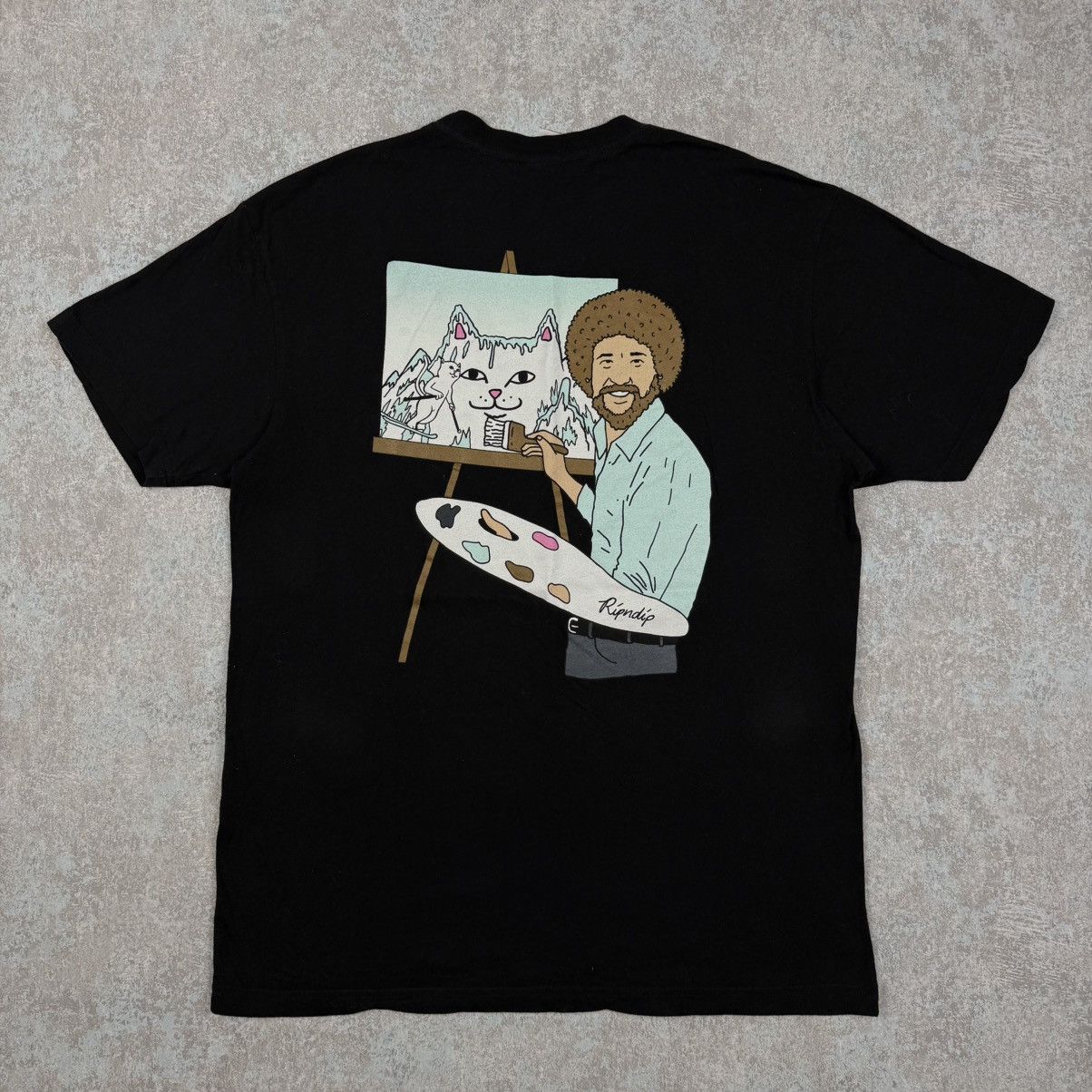 Ripndip Bob Ross Paint Black T Shirt Hoodie, Sweatshirt | FlexRushtees.com
