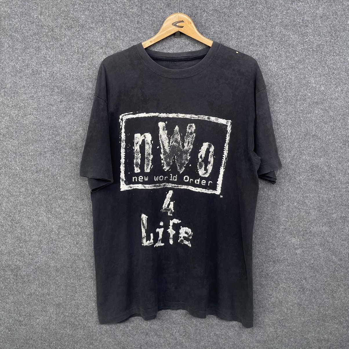 Wcw Nwo Vintage 1990s Nwo New World Order 4 Life Faded T Shirt Hoodie, Sweatshirt | FlexRushtees.com