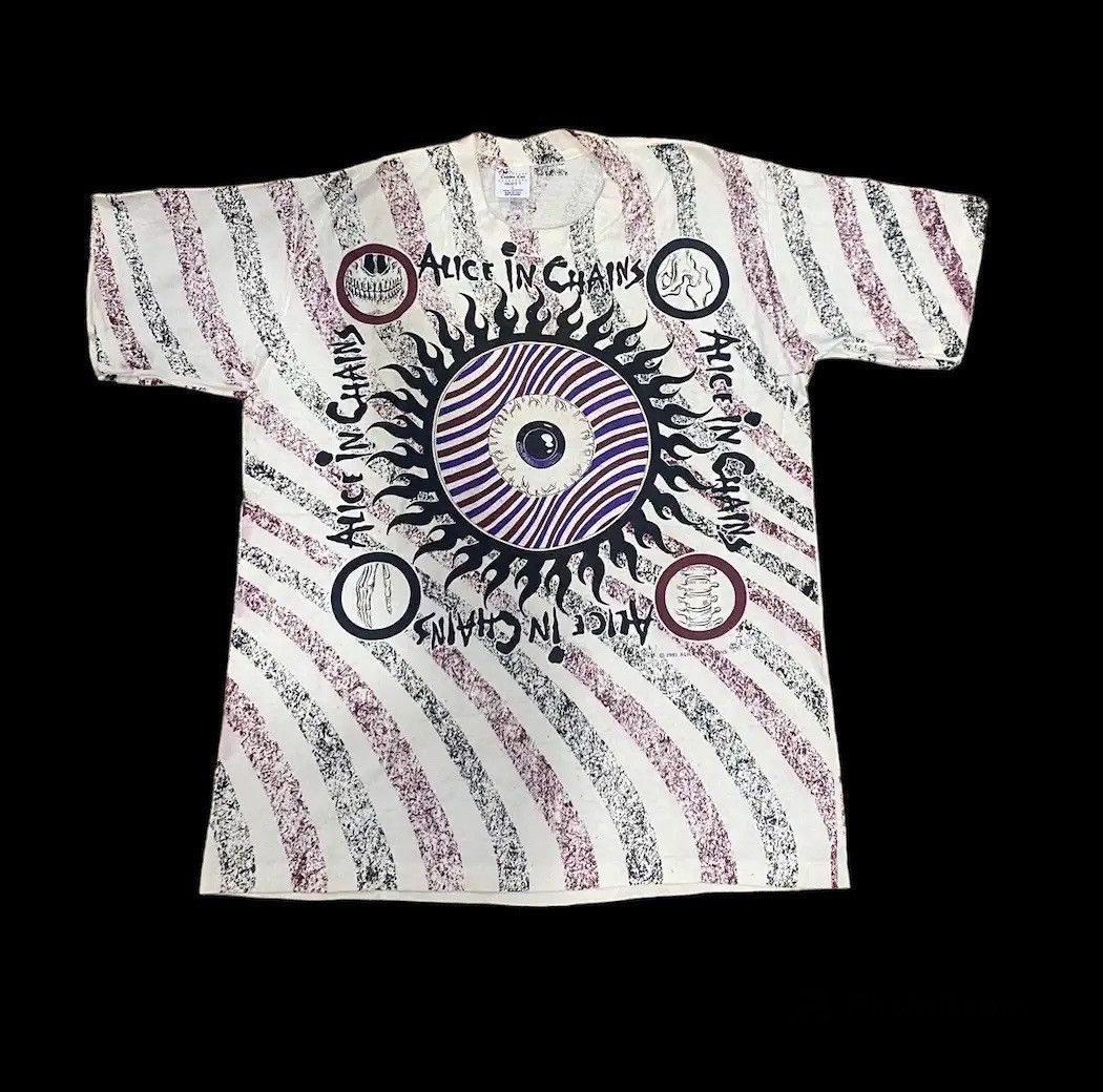 Band Tees Super Rare Vintage Alice In Chain Over Print T Shirt Hoodie, Sweatshirt | FlexRushtees.com