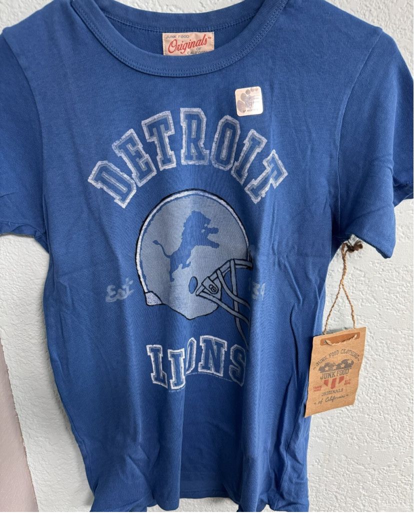 Junk Food Detroit Lions Junk Food Women S Tee Sz S Blue New With Tags