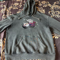 Japanese Brand Kuttn Jujutsu Kaisen Yuta Acid Wash Grey Embroidered Hoodie