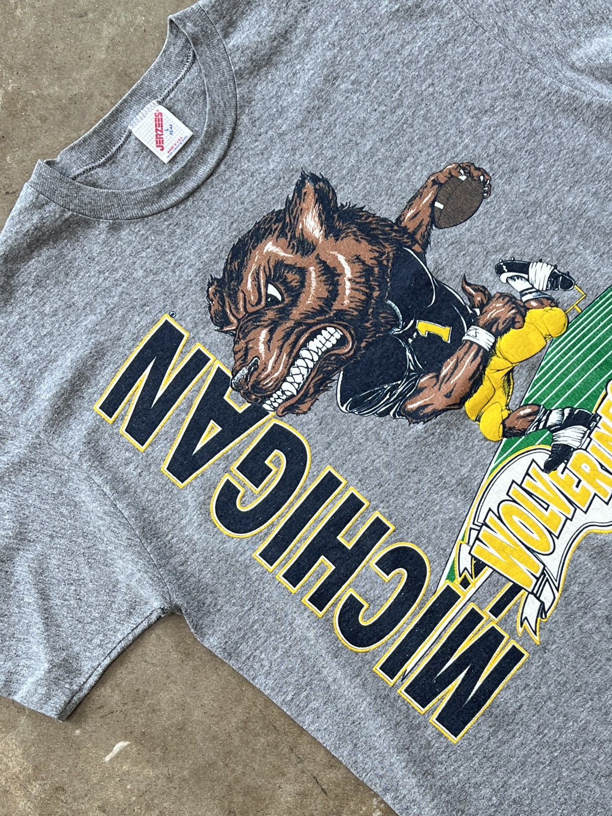 Vintage 80s Ncaa Michigan Wolverines Football Tee Large Hoodie, Sweatshirt | FlexRushtees.com