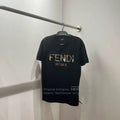 Fendi Slogan Letter Logo Short Sleeve Cotton