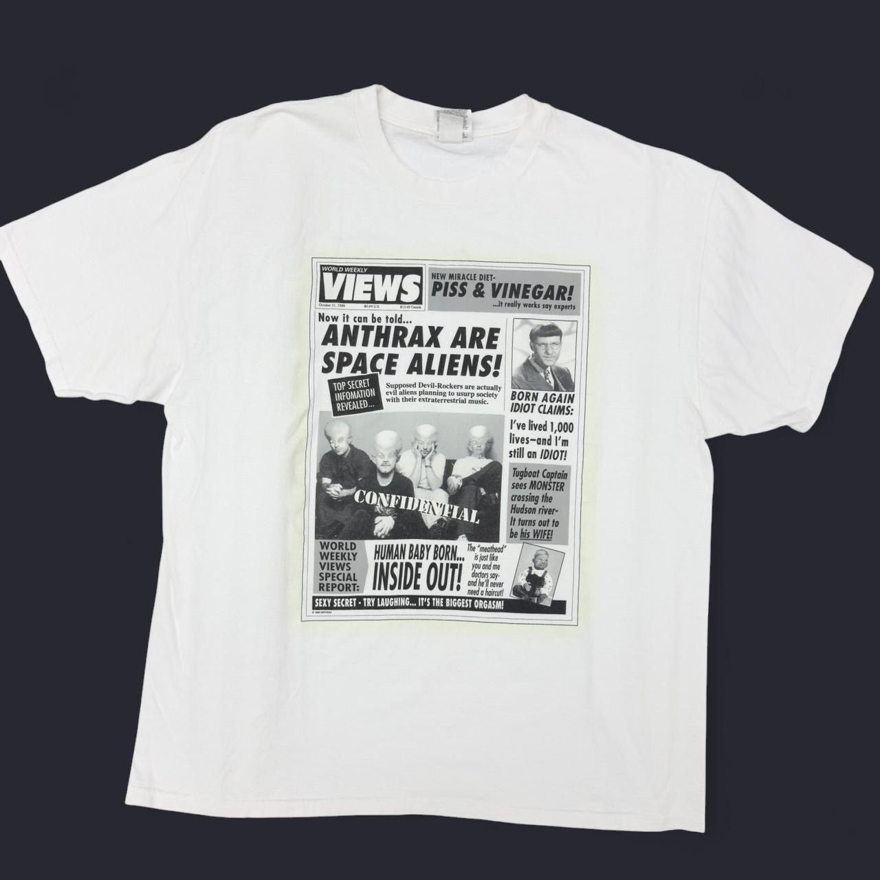 Hanes Rare 2001 Anthrax Space Aliens Tee 100 Cotton Tees