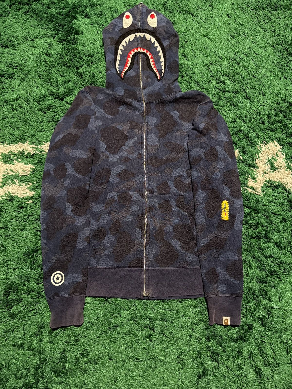 Bape Color Camo Ponr Shark Full Zip Hoodie Fall Winter 2019