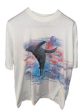 Designer Vintage Humpback Whale Animal Ocean Tee Shirt Sz Xl