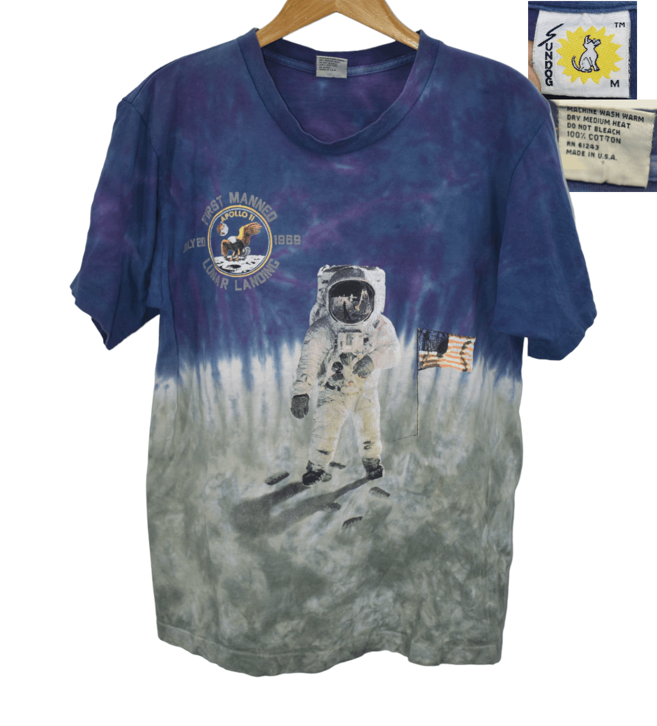 A056 Vintage 90 S Tye Dye Neil Armstrong Astronout Apollo