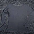 Cos Top Womens Xs Sheer Cotton Nylon Seamed Back Dropped Shoulder Raw Edge Shirt Ladies Xs Black