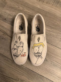 Hearts White Chrome Heart Matty Boy Slip On Vans