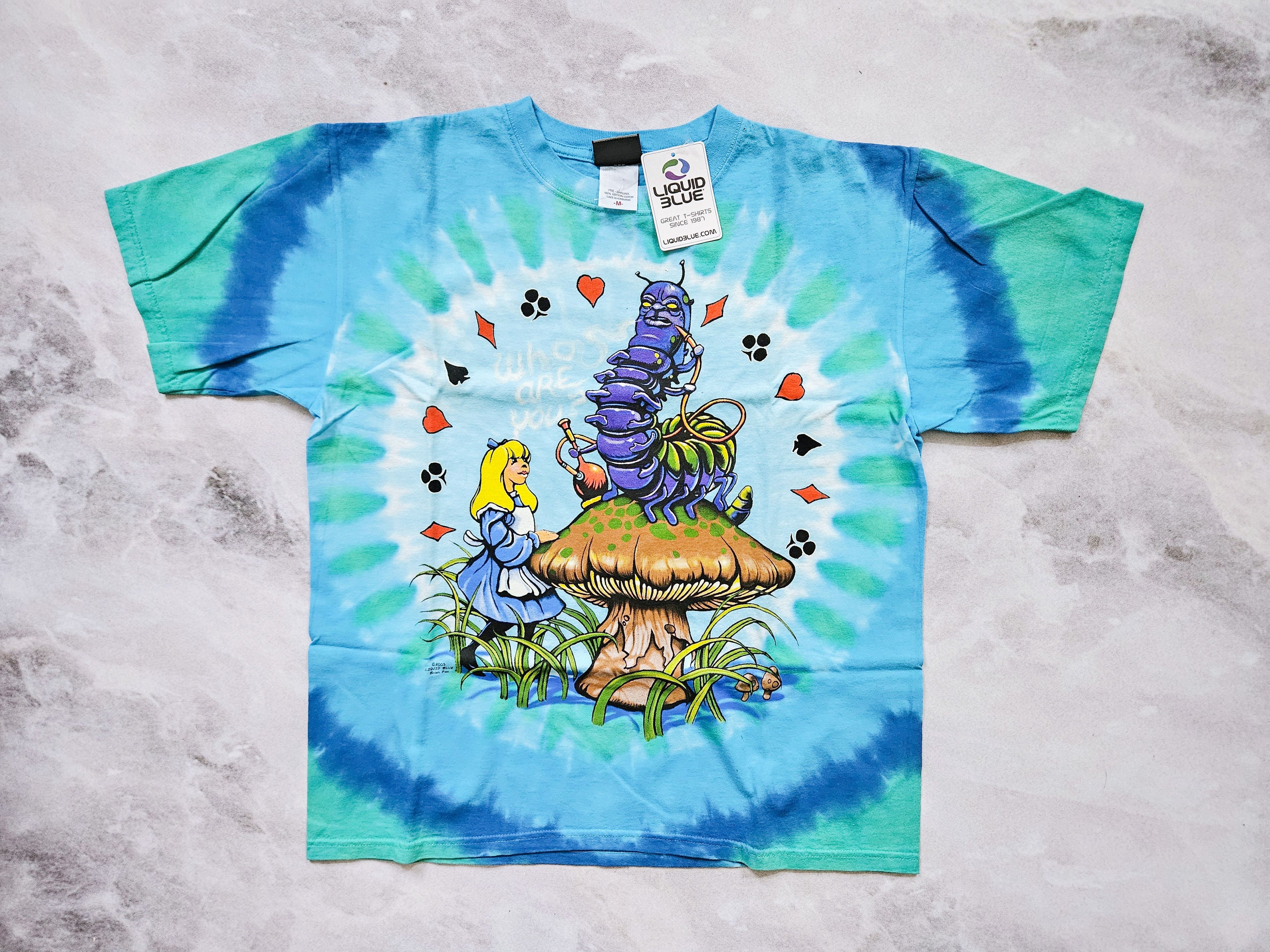 Vintage Liquid Blue Alice In Wonderland Deadstock T Shirt M Hoodie, Sweatshirt | FlexRushtees.com