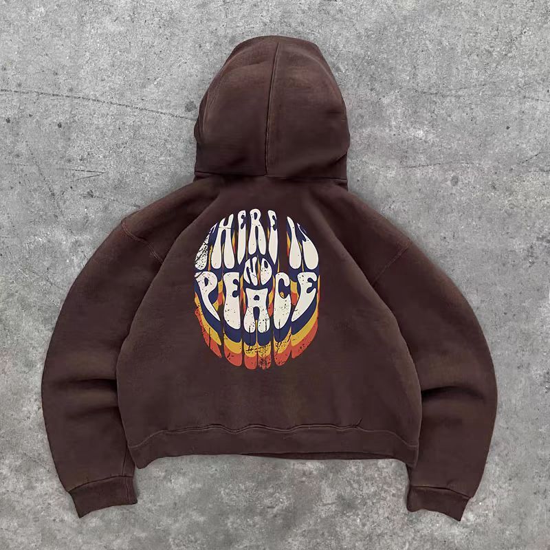 Brown Casual Vintage Letter Printed Hoodie T-Shirts, Sweatshirt | FlexRushtees.com
