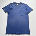 Vintage 90s Fruit Of The Loom Pocket T Shirt Large Blue Rare