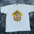 Vintage Vtg 1992 Roadkill Cafe T Shirt Adult Xl Double Sided Blue Humour Logo Graphic Print Hoodie, Sweatshirt