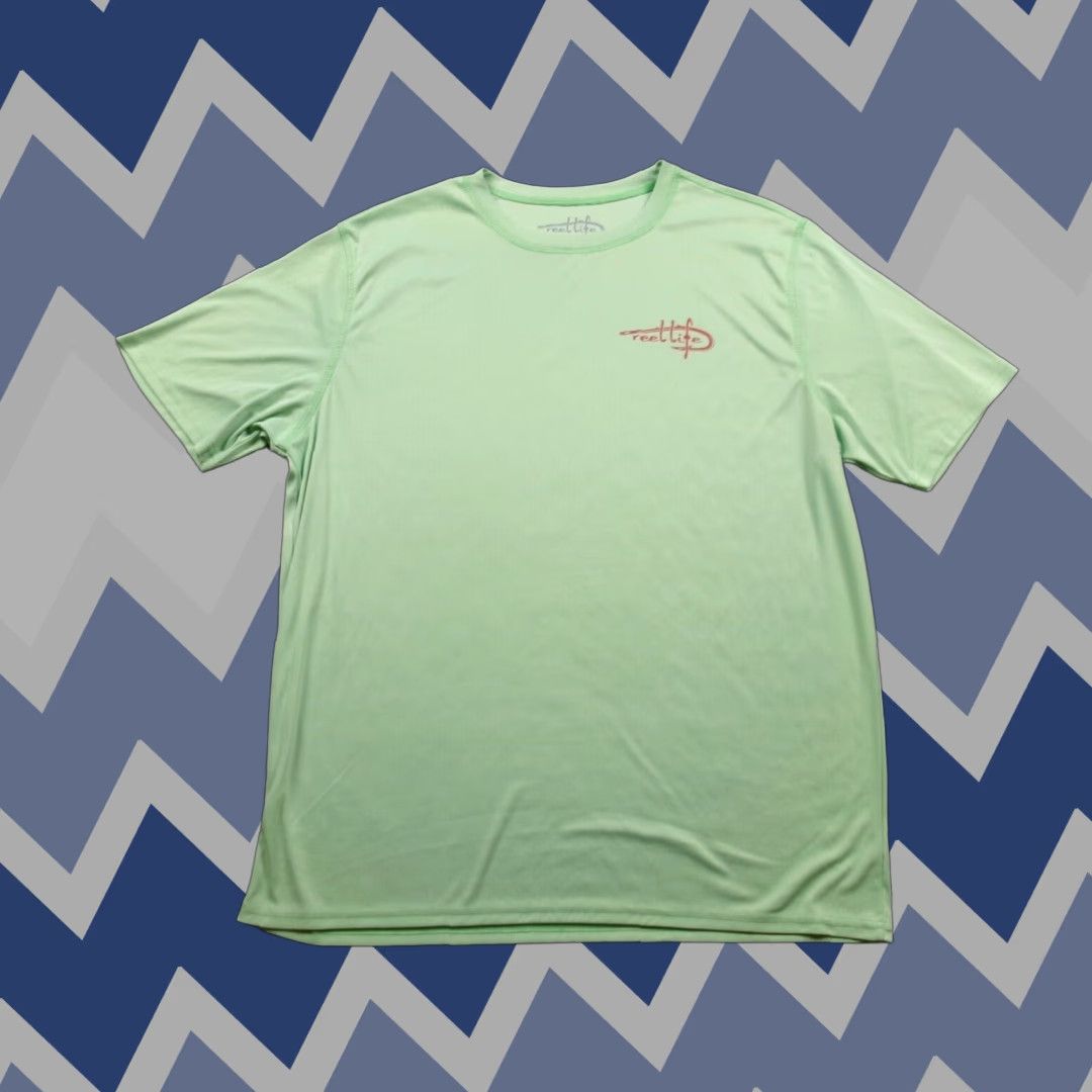 Alife Reel Life Shirt Mens 2xl Green Lure American Flag Graphic Outdoor Hiking Camping