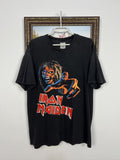 Vintage Iron Maiden Band Shirt Black Tee Over Print Grail Hoodie, Sweatshirt | FlexRushtees.com