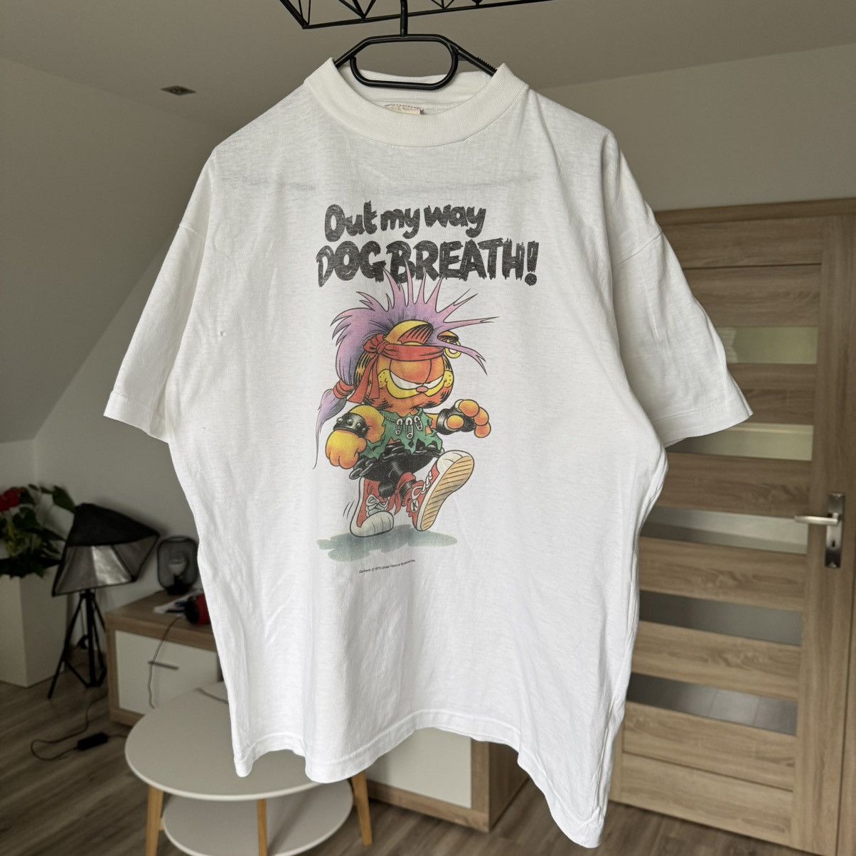 Vintage 1978 Garfield Punk Vintage White Grunge T Shirt 70s 80s