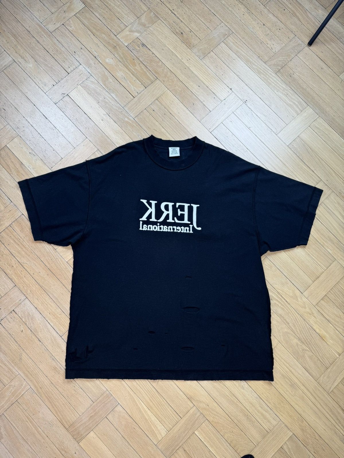 Vetements Jerk Inside Out Distressed Oversized Tee Hoodie, Sweatshirt | FlexRushtees.com