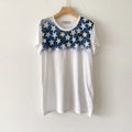 Valentino White Star Pattern Summer T Shirt 0089