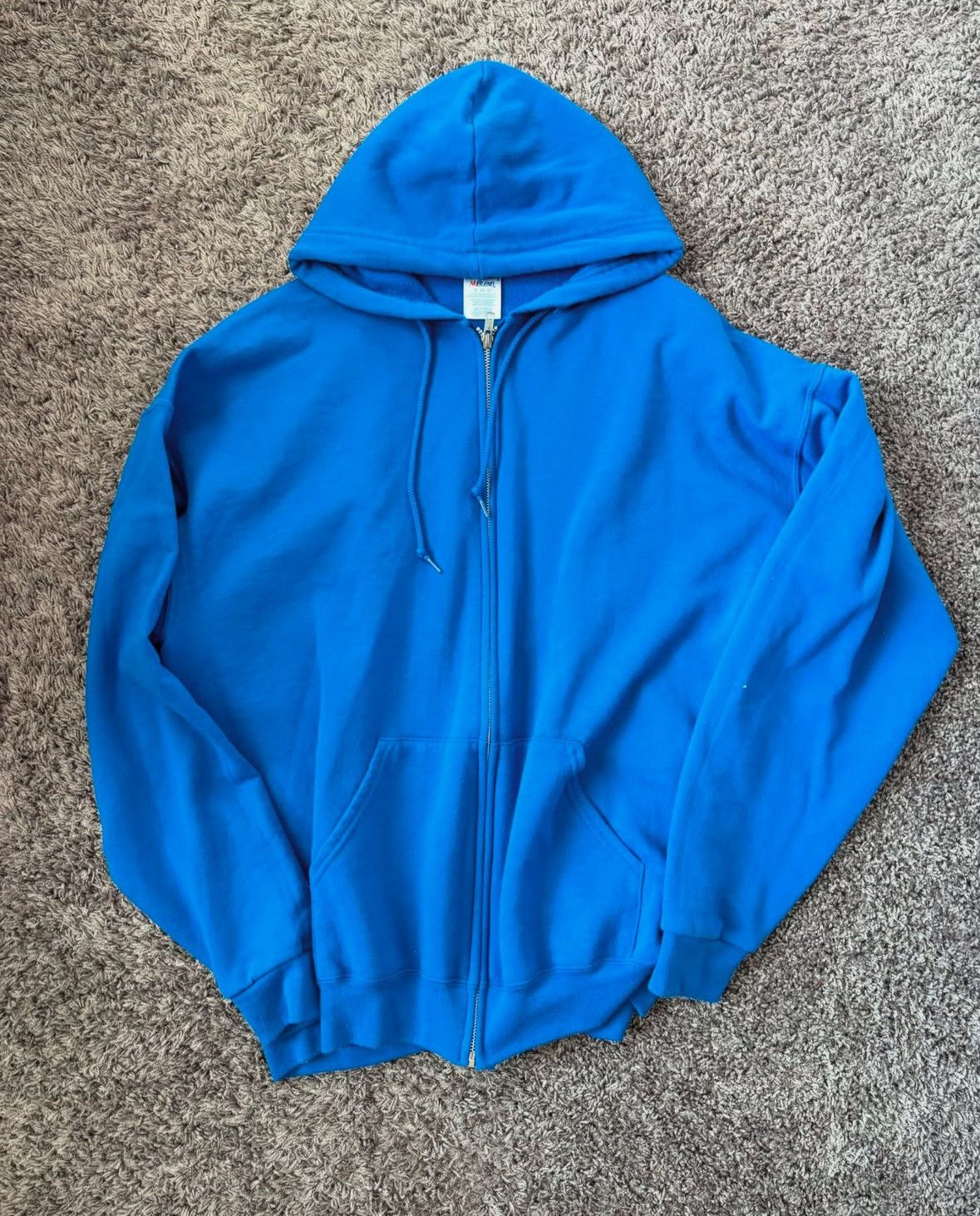 Vintage Essential Jerzees Cobalt Blue Zip Up Hoodie
