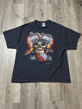Delta 2000s Black Biker Tee Flames