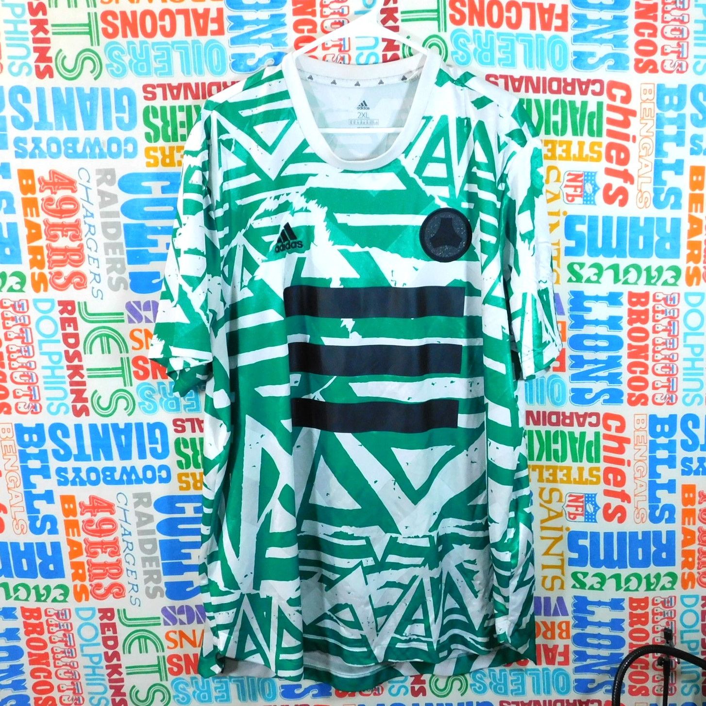 Adidas Tan Dna Graphic Soccer Jersey Size 2xl White Green