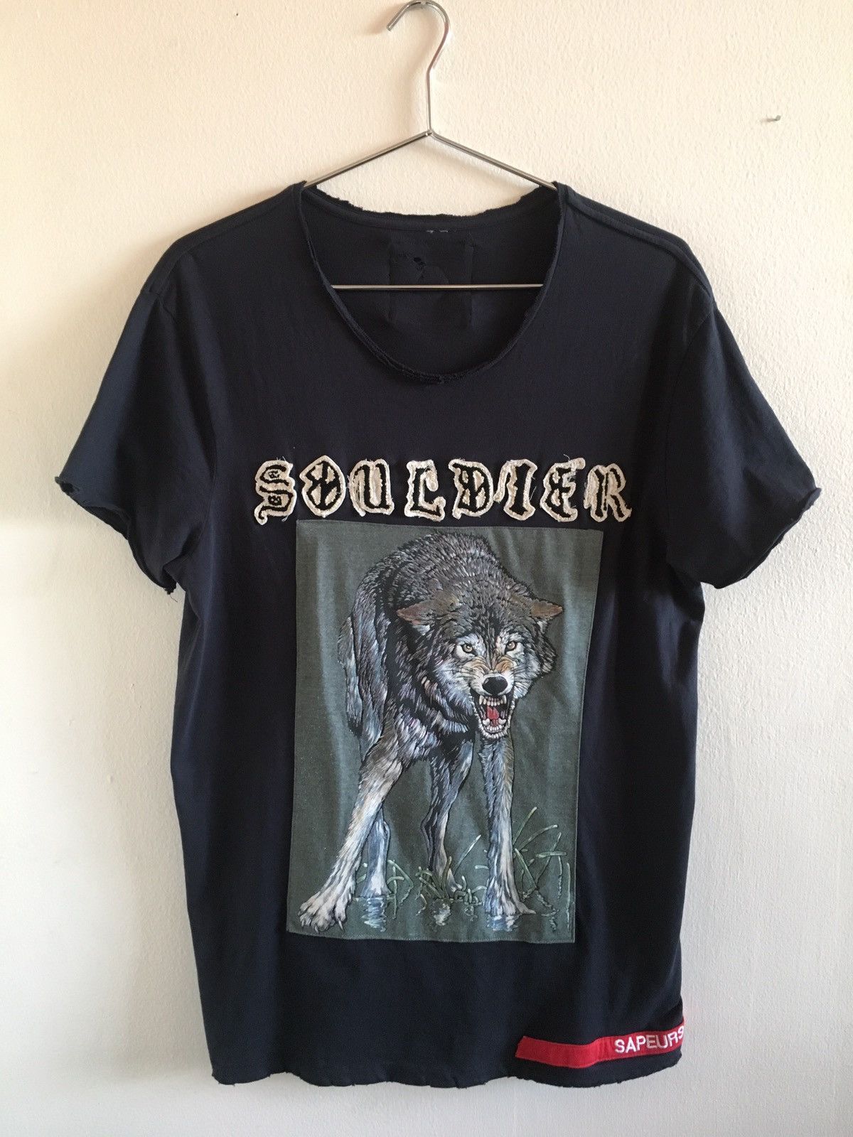 Other Frayed Souldier Wolf Tee Hoodie, Sweatshirt | FlexRushtees.com