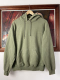 Vintage Khaki Blank Fruit The Loom Hoodie Basic Washed Y2k