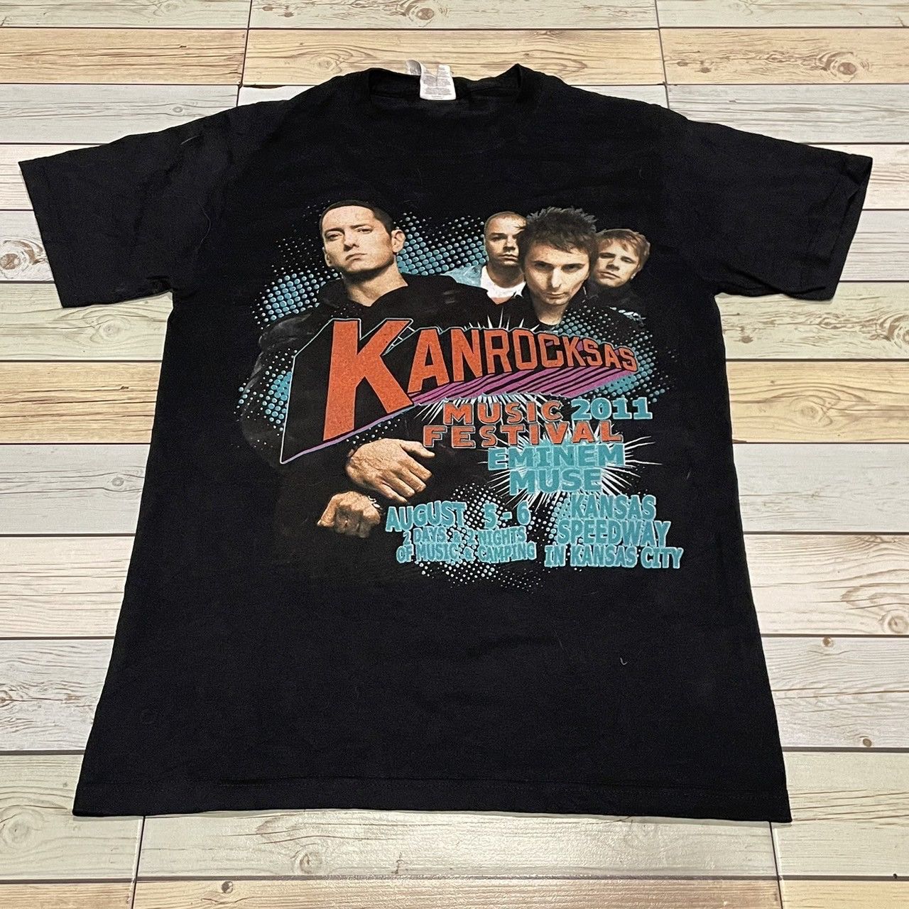 Eminem X Rap Tees Rare Kanrocksas Music Festival 2011 Eminem Muse Band Tee Hoodie, Sweatshirt | FlexRushtees.com