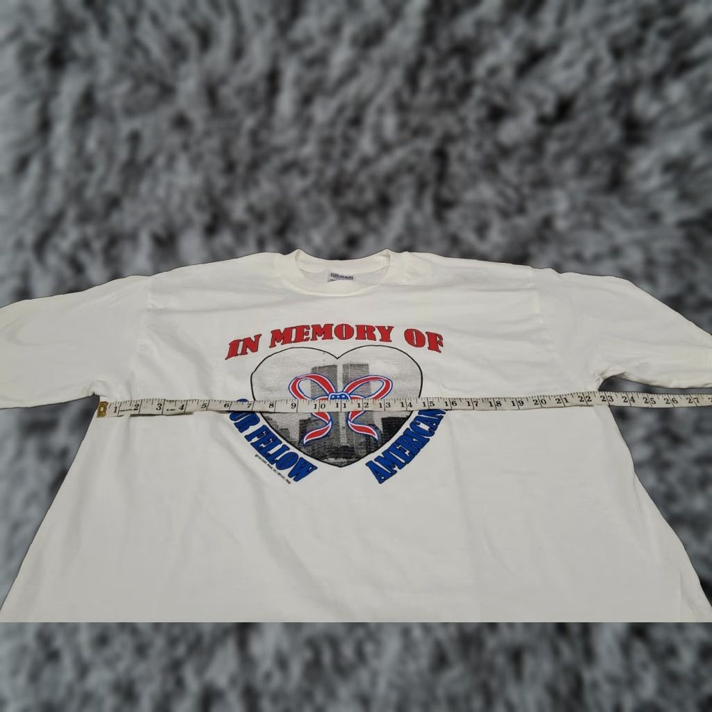 Gildan Vintage 911 September 11 2001 Twin Towers Memorial Fellow Americans Gildan Shirt Xl White Uni
