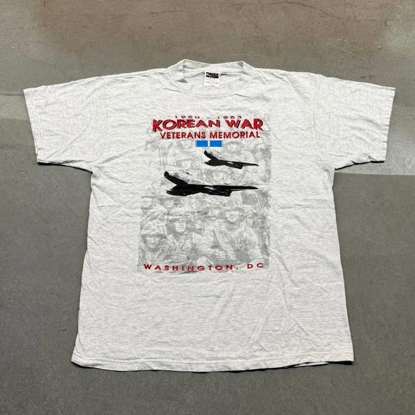 Tultex Vintage 90s Korean War Veterans Memorial Graphic T Shirt Hoodie, Sweatshirt | FlexRushtees.com