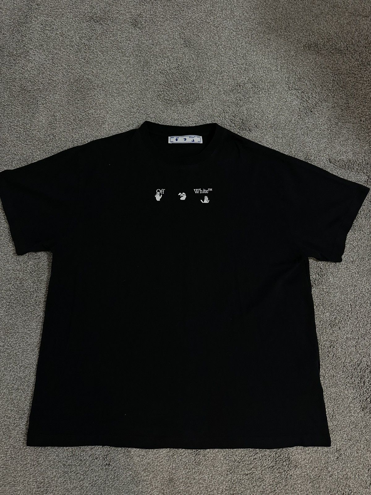 White Off White Tee Shirt Fits An Xl Hoodie, Sweatshirt | FlexRushtees.com