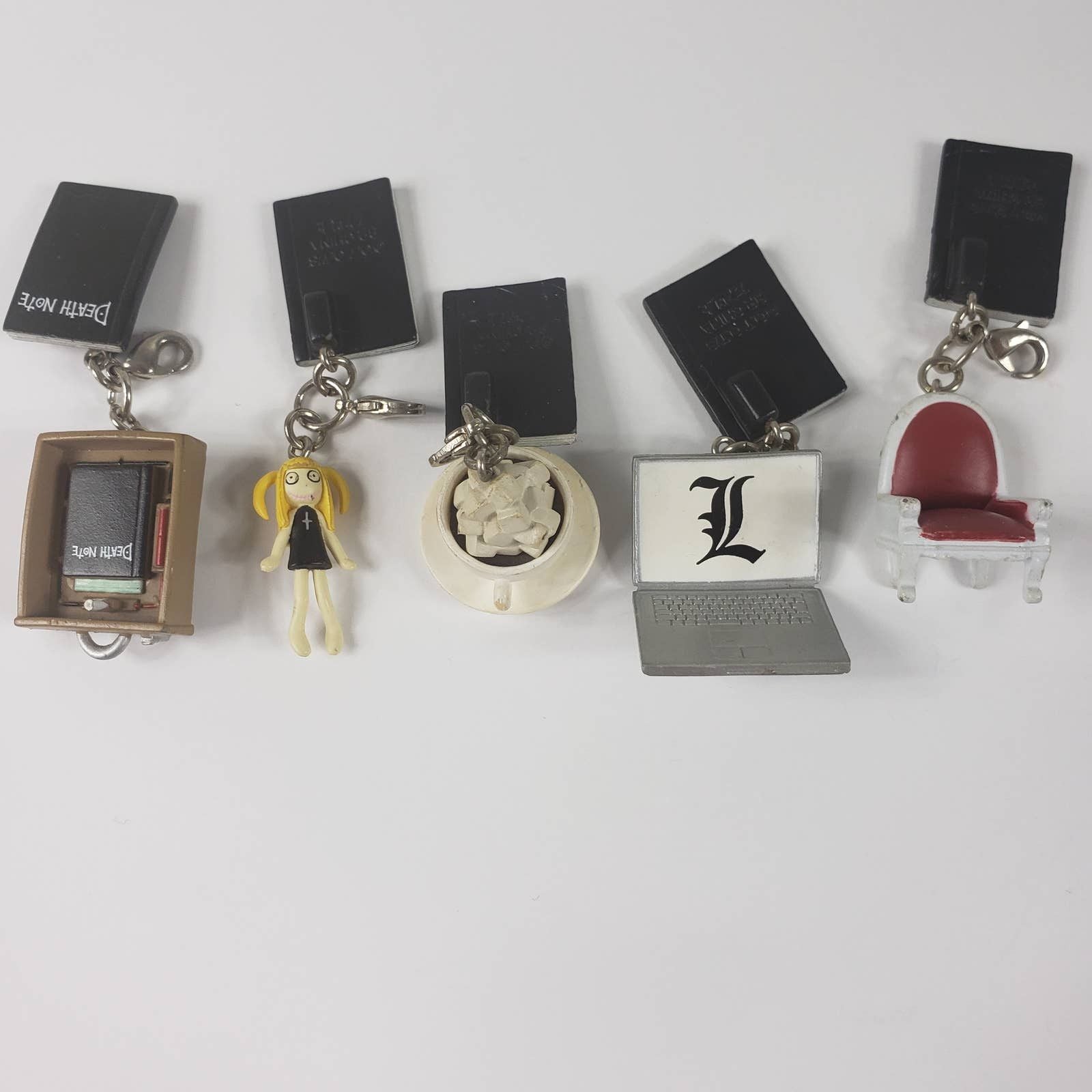 Vintage Death Note Anime Manga Keychains Set X5 Rare