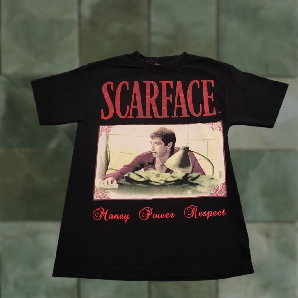 Vintage Scarface Movie T Shirt Mens Small Black Tony Montana Money Power Respect Y2k