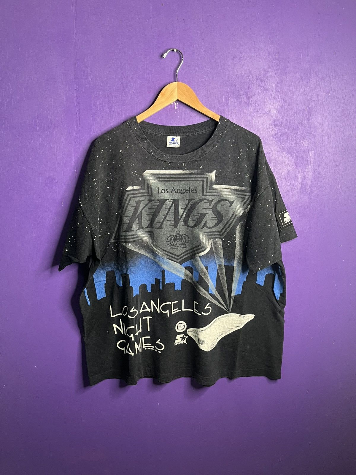 Starter X Vintage Vintage 90s Starter La Kings Night Games Aop T Shirt