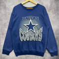 Vintage 90s Navy Blue Dallas Cowboys Graphic Sweatshirt Medium 4130 T-Shirts, Hoodie | FlexRushtees.com