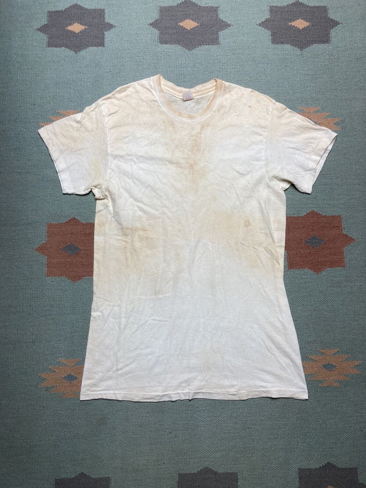 Vintage Vtg 70s T Shirt Blank Tee Hanes All Cotton Grunge Usa Made L