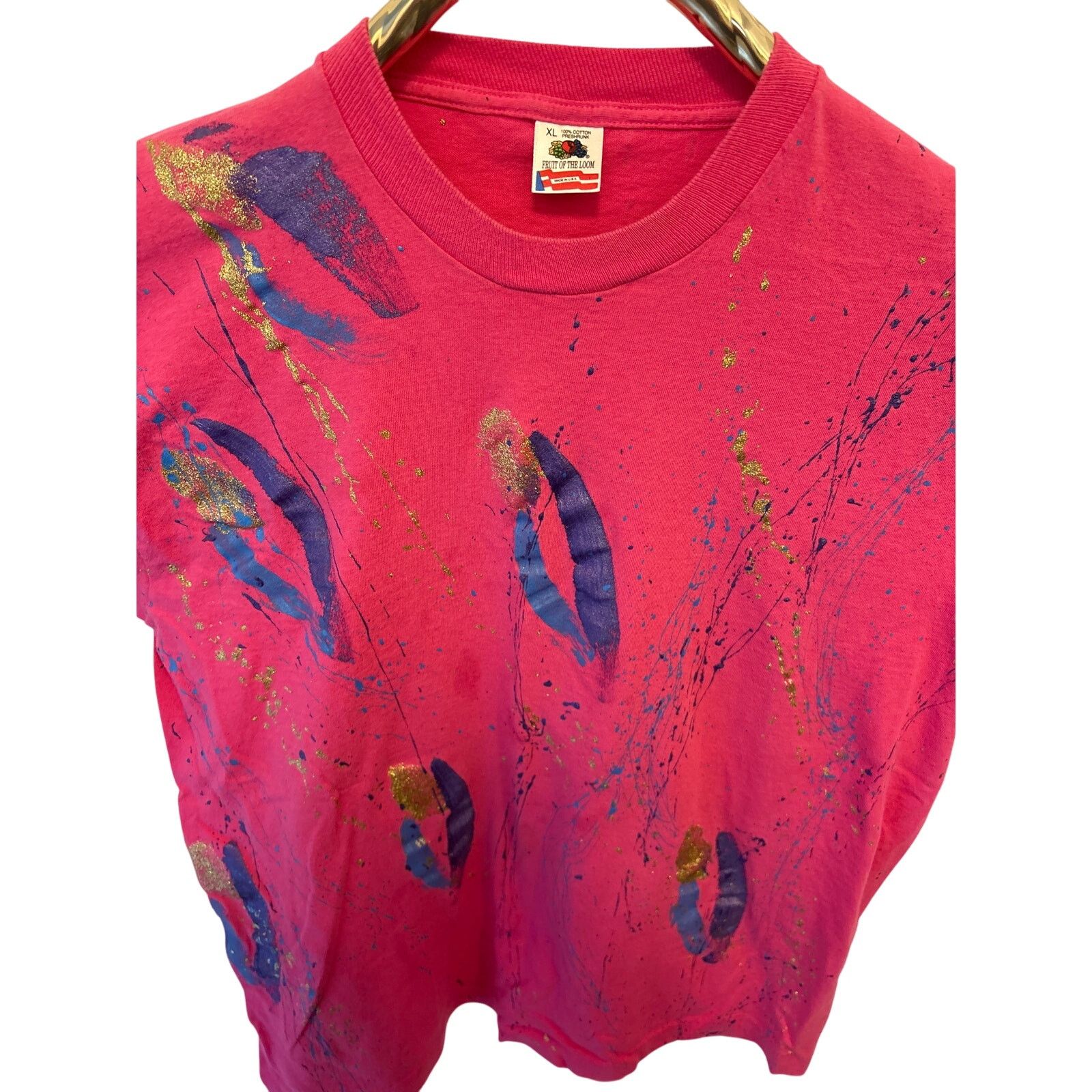 Fruit Of The Loom Vintage 90s Fruit Of The Loom Custom Art T Shirt Xl Hoodie, Sweatshirt | FlexRushtees.com
