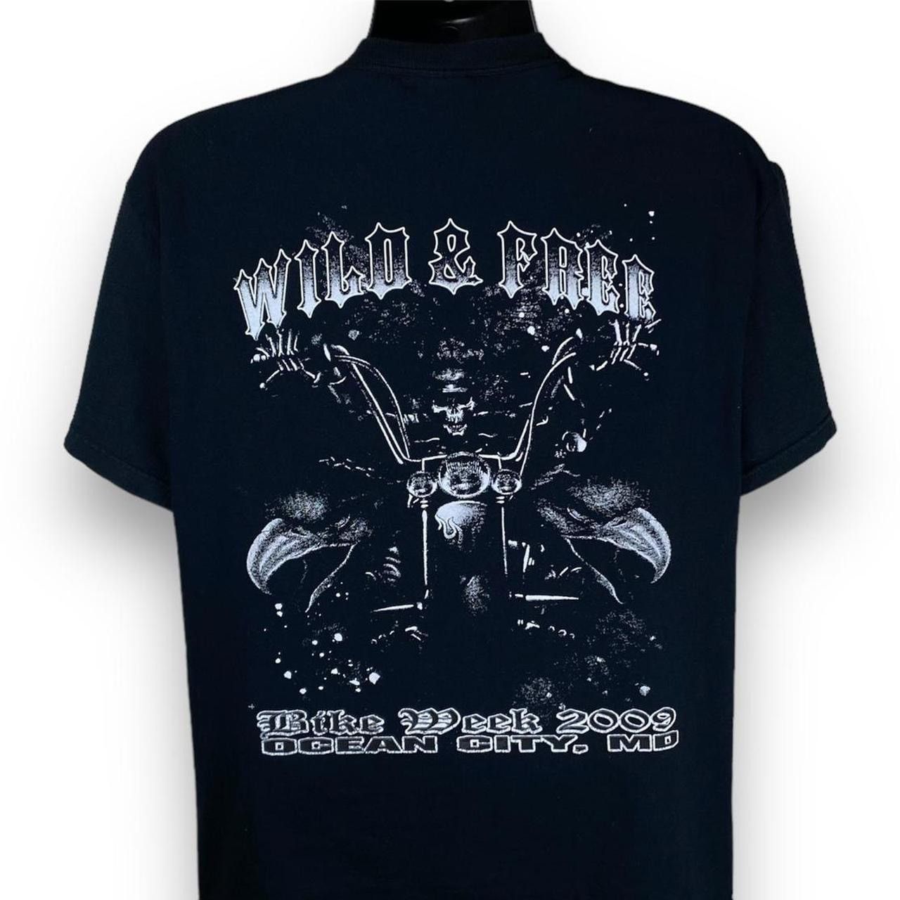 Vintage Y2k Jerzees Wild Free Biker Motorcycle Tshirt