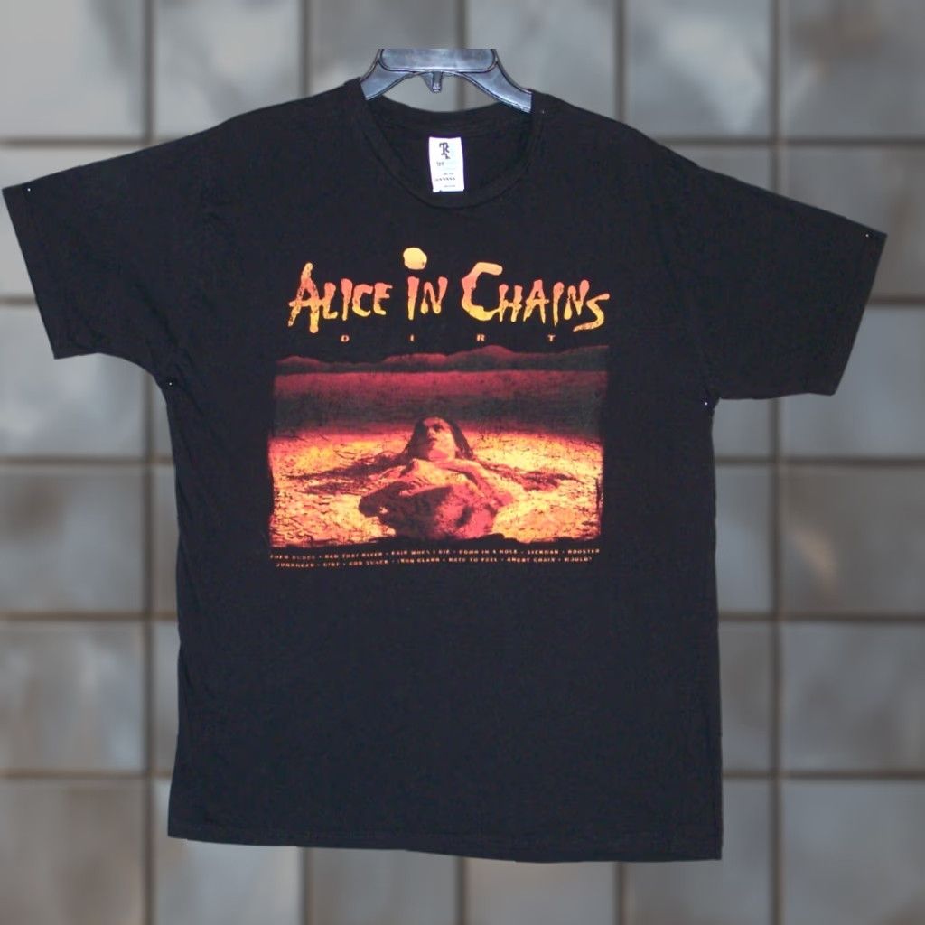 Vintage Alice In Chains Shirt Adult Large Black Graphic Rock Music Short Sleeve Mens Hoodie, Sweatshirt | FlexRushtees.com