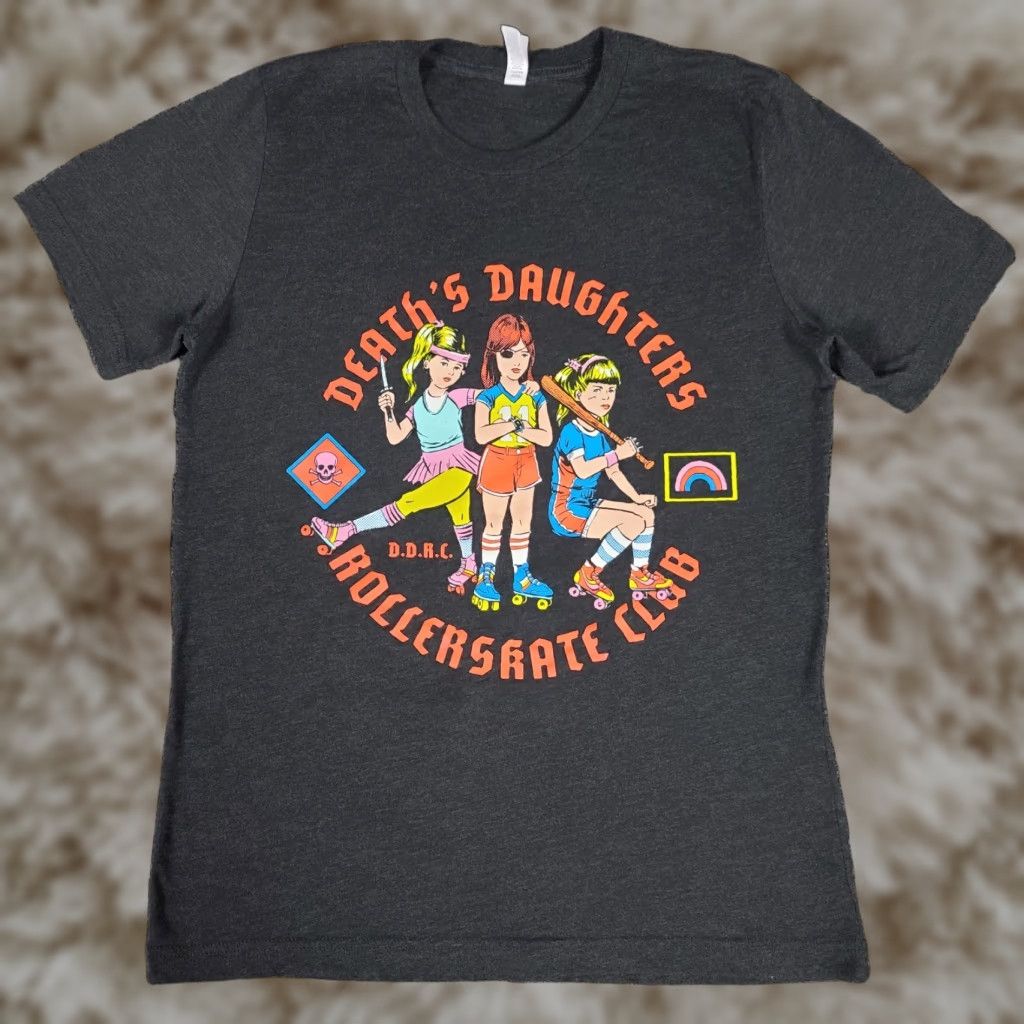 Vintage Death S Daughters Rollerskate Club Shirt Womens M Black Canvas D D R C Novelty Tee