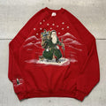 Vintage 90s Jerzees Santa Graphic Crewneck Sweatshirt