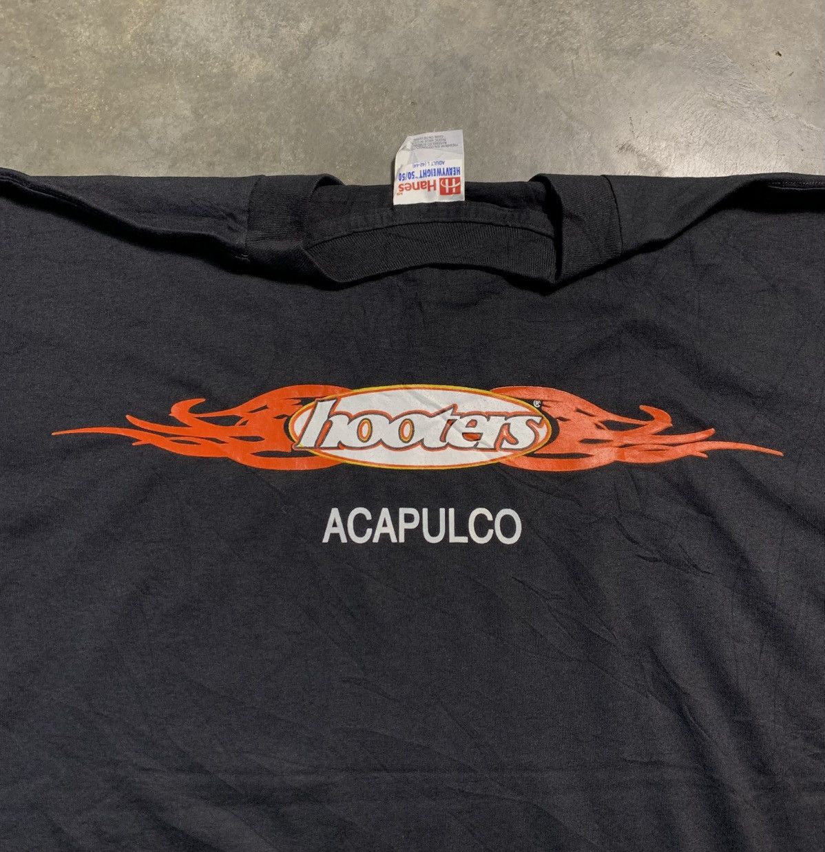 Vintage Free Shipping Worldwide Vtg Y2k Hooter Flame Promo Tee Hoodie, Sweatshirt | FlexRushtees.com